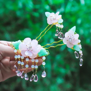 

Ancient style Hair ornaments Hanfu headdress Long Tassel Step shake Super fairy Hair Crown Tuck Comb Hairpin Hair accessories