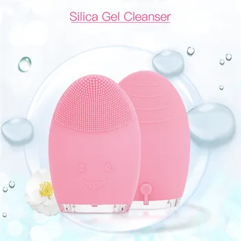 

Rechargeable High Frequency Sonic Vibration Face Cleaning Brush Deep Pore Cleaning Waterproof Silicone Cleansing Massage Skin