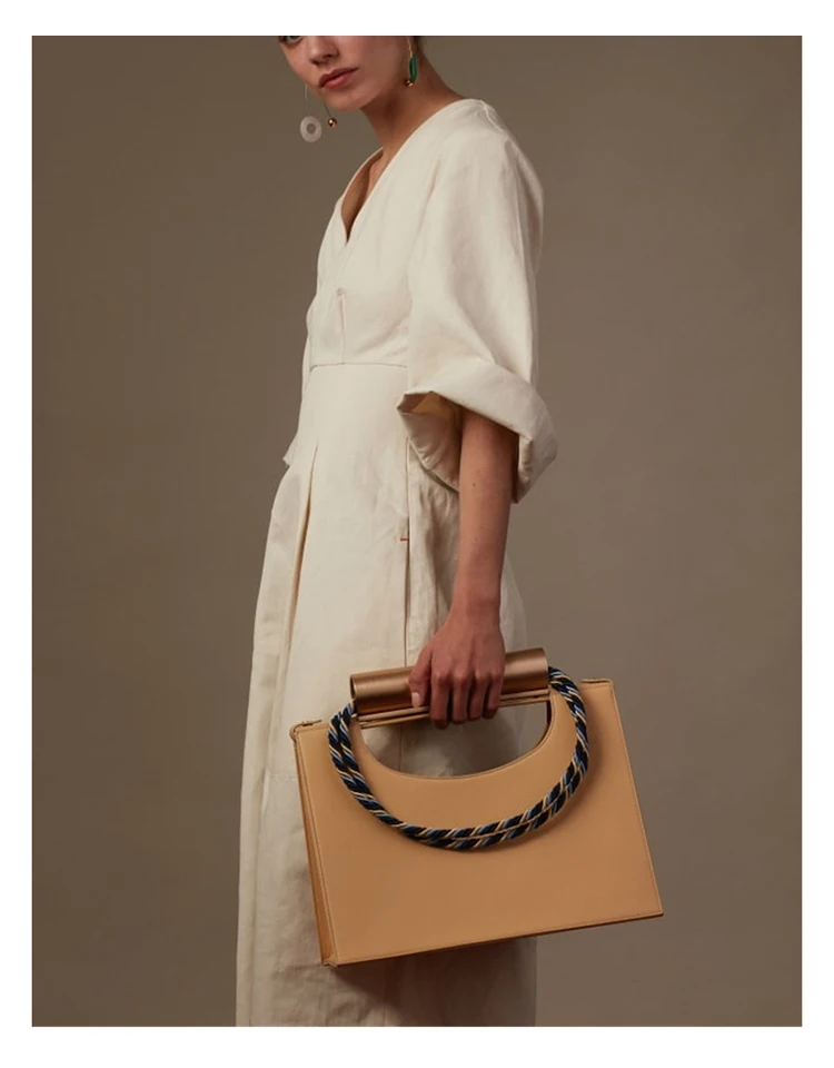Золотая металлическая ручка с кольцом, Женская Ретро Роскошная брендовая новая дизайнерская однотонная большая сумка на плечо, Женская персональная Высококачественная сумка