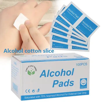 

100Pcs 70% Concentration Disposable Alcohol Cotton Pads Wet Dry Cleaning Wipes Paper Removal Dust Absorbent StickerScreenCleaner