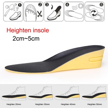 

Hot 1 Pair Women Men Height Increase Insoles Shock Absorption Anti-slip Arch Support t6