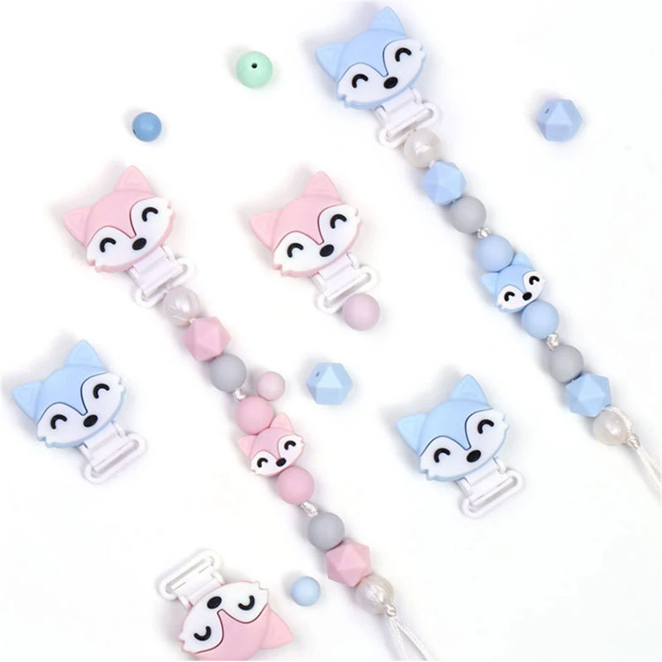 Baby Pacifier Chain Food Grade Silicone Baby Teething Molar Teeth Silicone Toy Baby Teether Pacifier Clip Holder Dummy Clips