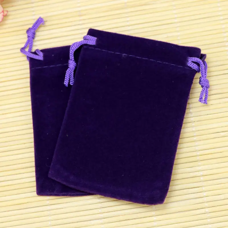 

Wholesale 50pcs/lot Purple Velvet Bags 7x9cm Small Wedding Charms Jewelry Packaing Bag Cute Velvet Drawstring Gift Bag Pouches