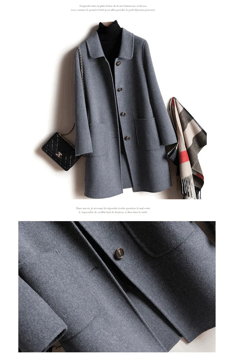 Wool Coat Female Autumn Winter Jackets Women Fashion New Long Woolen jacket High Quality Casual Woman manteau femme