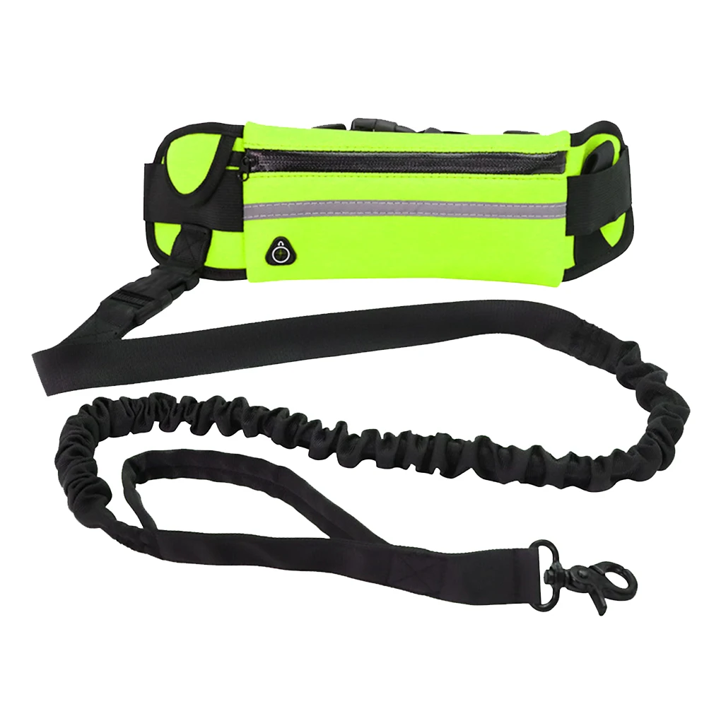 

Dog Traction Rope Free hands Dog Leash with Waist Bag Pull Dog Running Retractable ElasticBelt Reflective Harnesses Dog Supplies