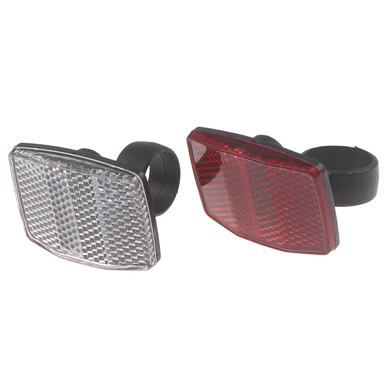 New 1Pcs High Quality Bicycle Reflector Reflective Front Rear Warning Light Bike Handlebar Safety Lens Road Bike White/Red