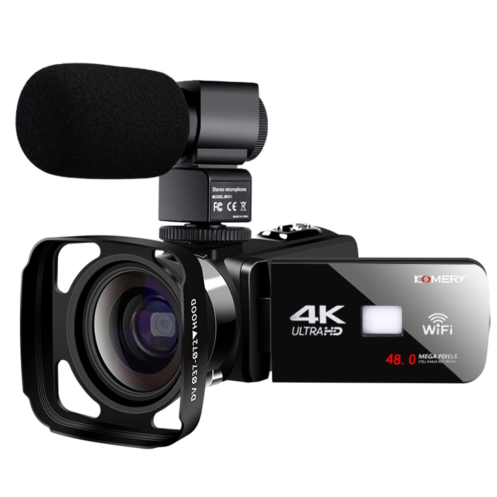 Видеокамера KOMERY 4K Handycam 48 МП 3 0 дюймовый сенсорный ЖК экран 18X цифровой зум камера Wi