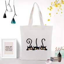 Холщовая Сумка-тоут на Хэллоуин, ручная сумка с принтом логотипа, ручная хозяйственная сумка, Экологичная многоразовая сумка для подарков