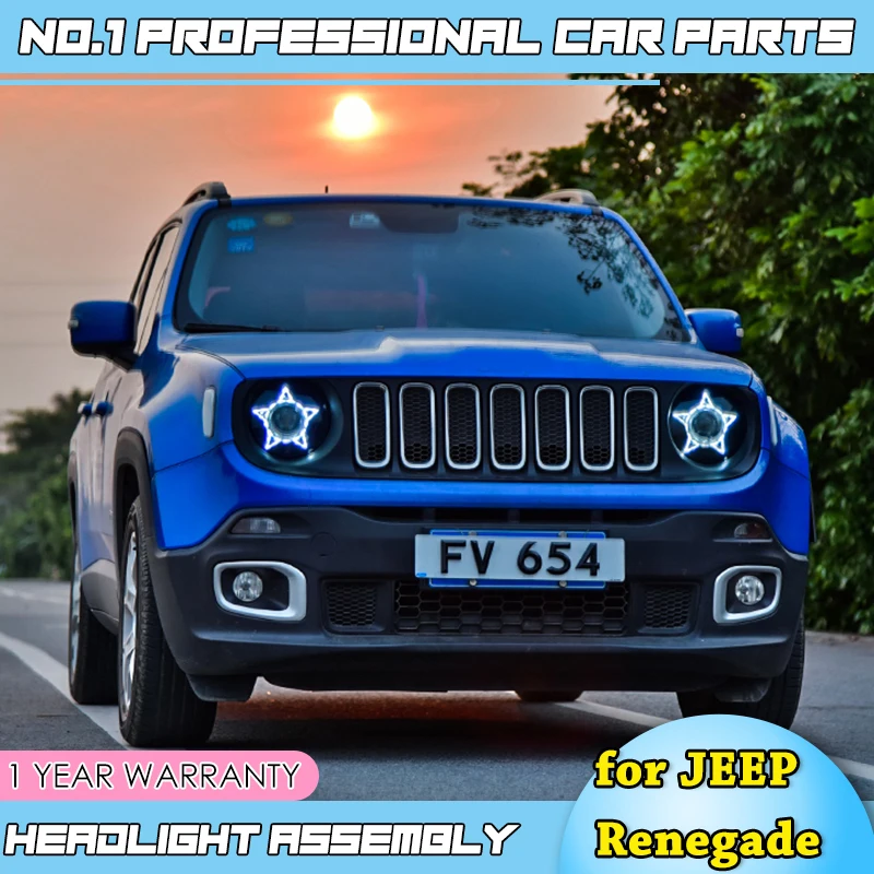 Автомобильный стайлинг фары в сборе для JEEP Renegade фары светодиодный фары H7 ксеноновые линзы с DRL