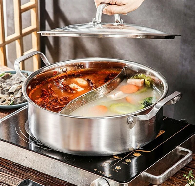 Thickened 304 stainless steel two flavors hotpot special hot pot for