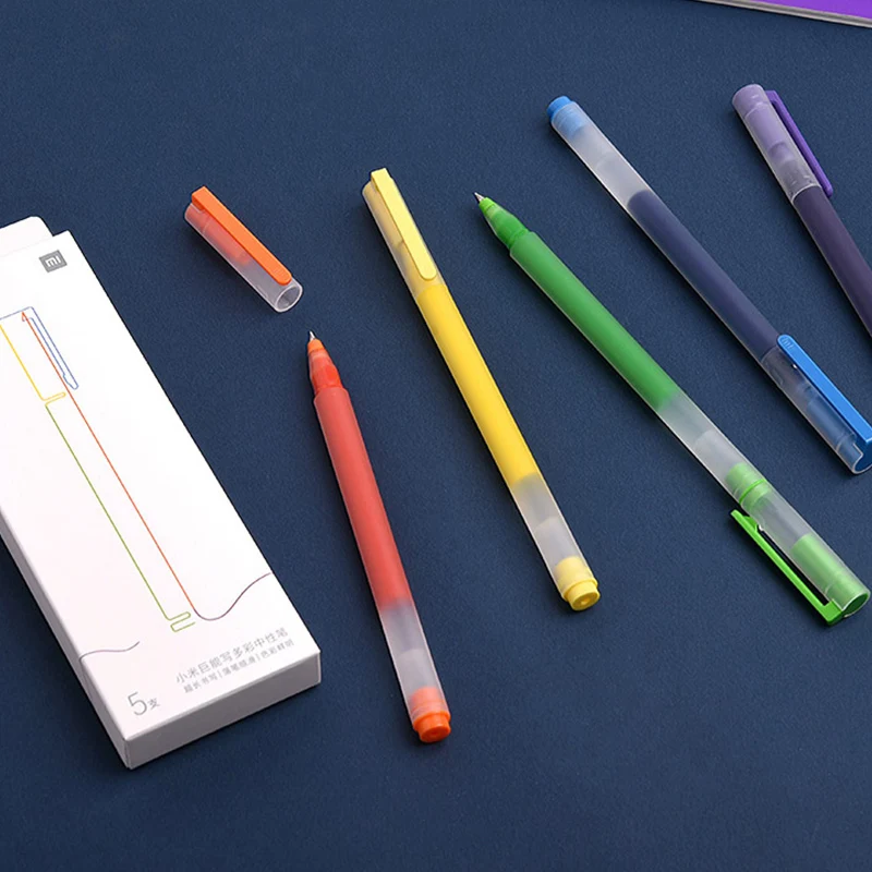 Original Xiaomi High-capacity Ink Pen 7 Color 0.5mm Xiaomi Pen Mi Pen Writing Pen For School Office Art Stationery Large Ink Pen 6