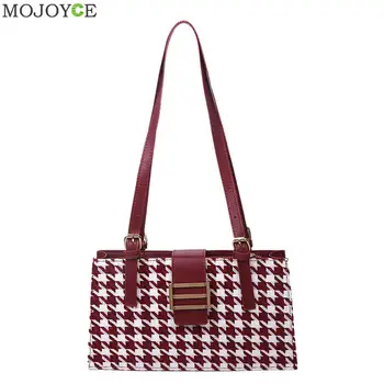 

PU Leather Crossbody Bags Female Simple Totes Small Houndstooth Summer Lady Shoulder Handbags for Women 2020 Trend