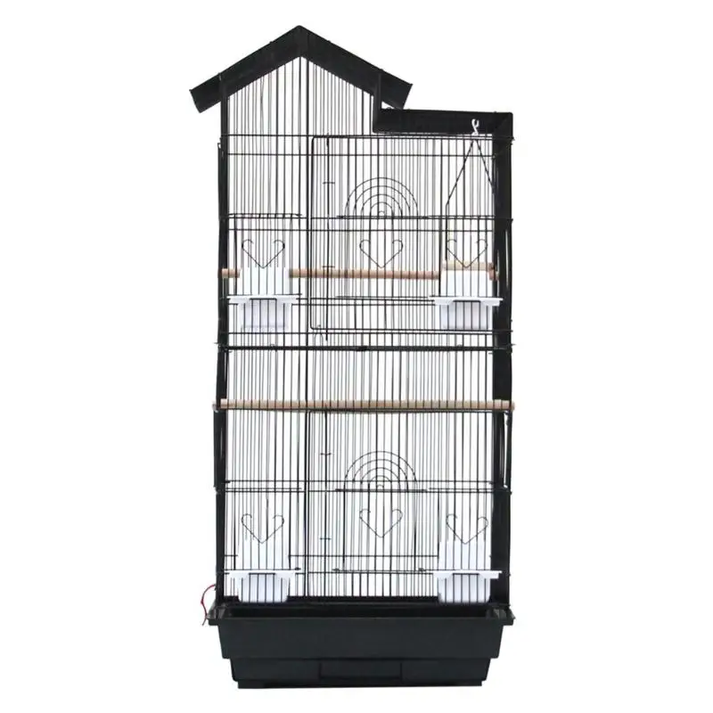

39 inch Bird Parrot Cockatiel Birds Finch Cage with Wood Perches Food Cups E5M1