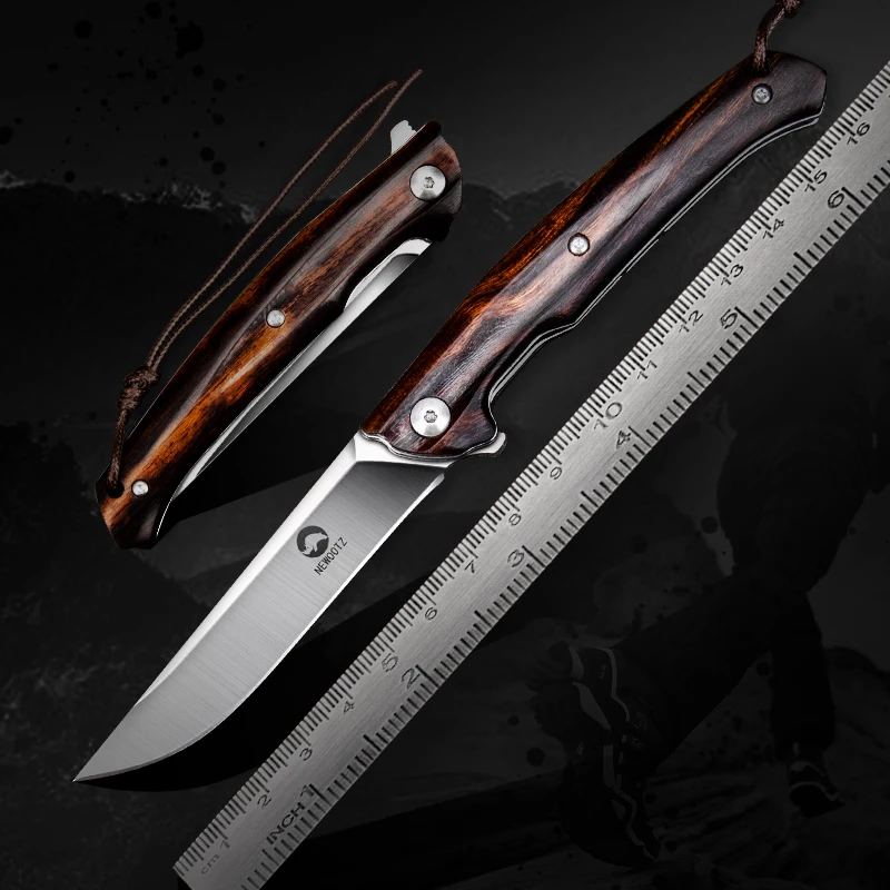 

Folding Pocket Knife Bohler M390 Blade Ironwood Handle EDC Self Defence Knives for Camping Outdoor Activities Survival
