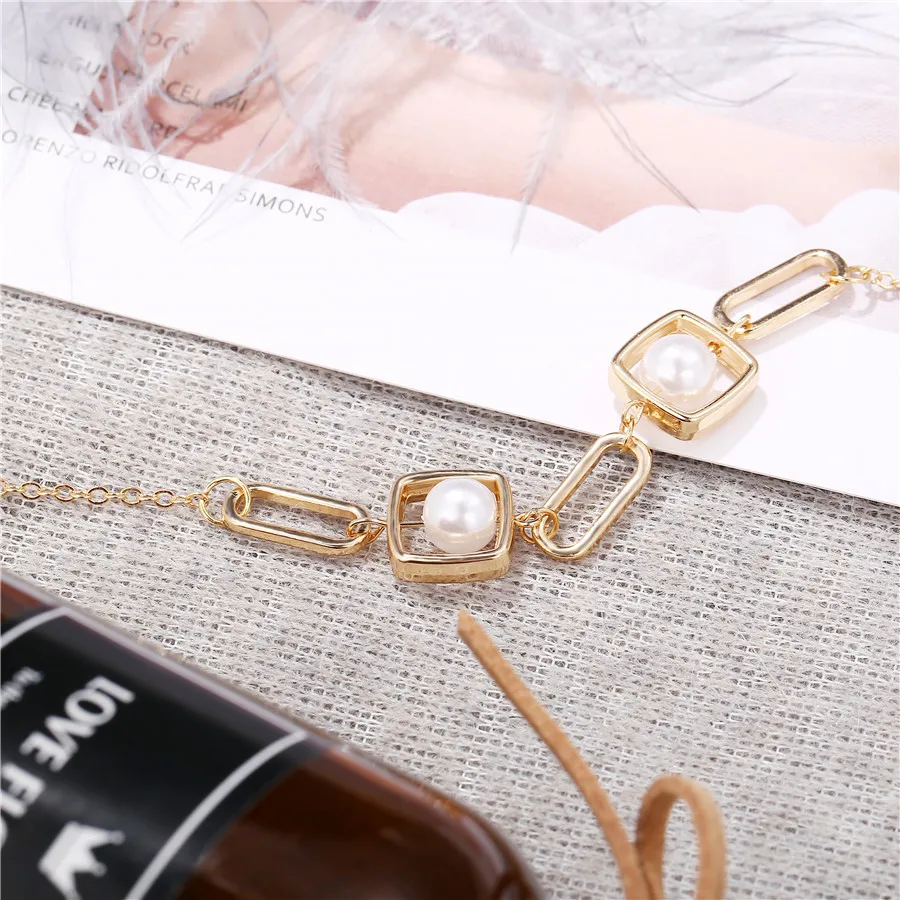 17 км Золотые бусы жемчужный браслет для женщин новые модные очаровательные браслеты женские свадебные ювелирные изделия Аксессуары подарок