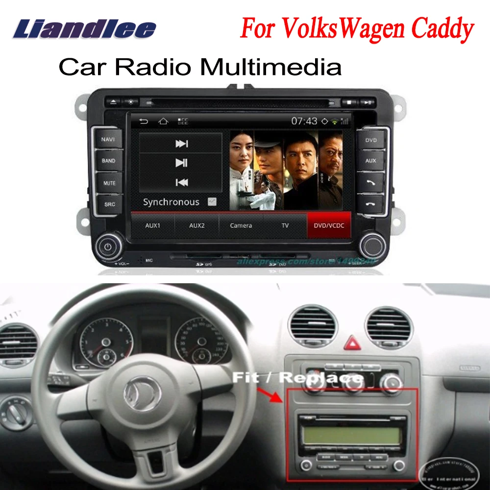 Liandlee 2 Din Автомобильный Android для VolksWagen VW Caddy 2004 ~ 2013 GPS навигация Радио ТВ CD DVD плеер