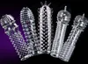 Extension Reusable Condom Penis Sleeve Male Enlargement Time Delay Spike Clit Massager Cover Crystal Clear Condoms Adult Sex Toy 1
