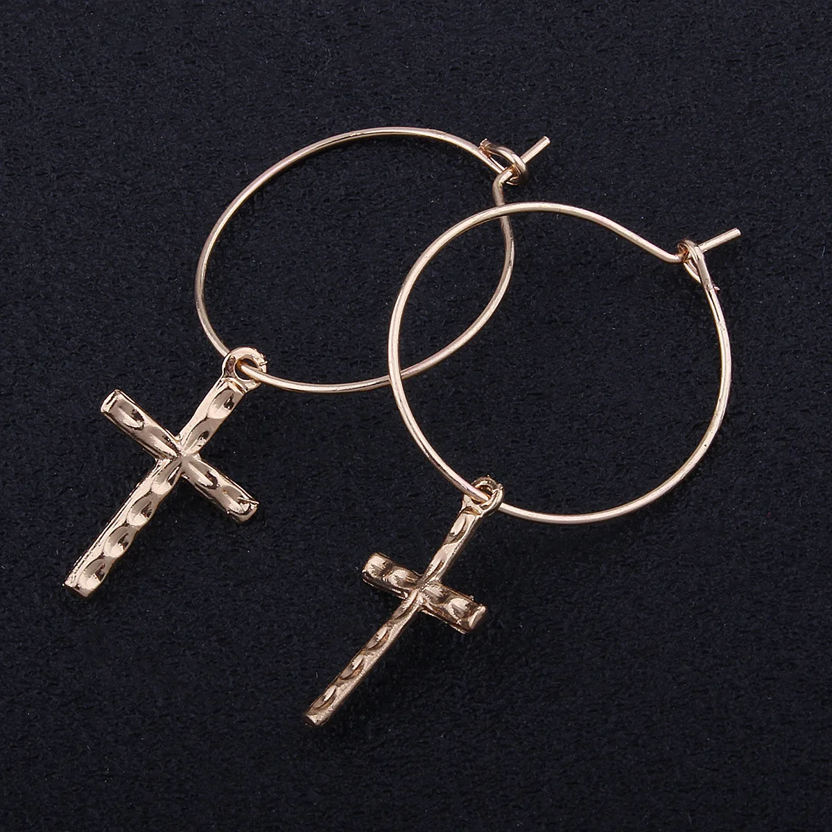 

Religious Cross Series Earrings European And American Fashion Cross-Border Jewelry Exaggerated Geometric Small Circle Cross Earr