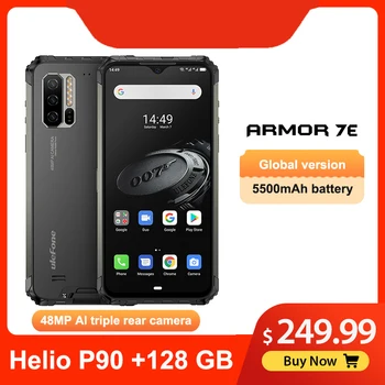 Перейти на Алиэкспресс и купить Ulefone Armor 7E 6,3 дюймIP68 прочный водонепроницаемый мобильный телефон Helio P90 Octa Core 4 Гб 128 Гб Смартфон Android 10 Мобильный телефон 5500 мАч