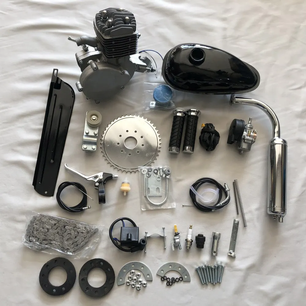 80cc 2 Bicycle Motorcycle Stroke Gasoline Engine Kit For DIY Electric Bicycle Mountain Bike Complete Set Bike Gas Engine Motor