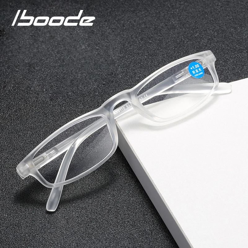 

iboode Anti Blue Ray Reading Eyeglasses Men Women Comfortable Small Presbyopia Frame PC Lens Hyperopia Glasses Diopter +1.0 1.5