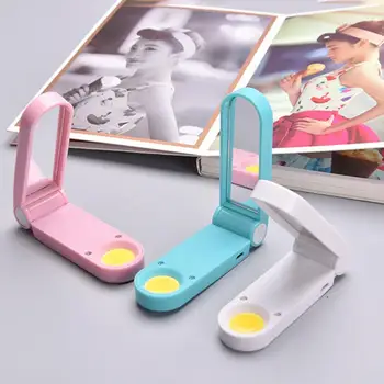

Portable Pocket Mini Makeup Mirror Square Folding With Illuminated Light USB Rechargeable Creative Fashion Night Light Mirrors