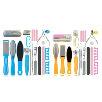 

20 pcs Foot Scrubber Professional Pedicure Tools Kit Rasp Foot File Callu Remover Set Feet Exfoliating Scrubber Cleaner