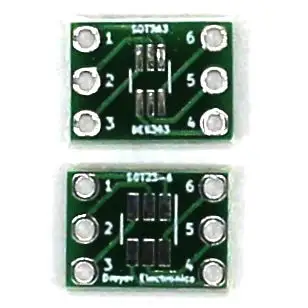 50pcs Double Sided 6 Pin SOT23-6/SOT363 to DIP Breakout Board