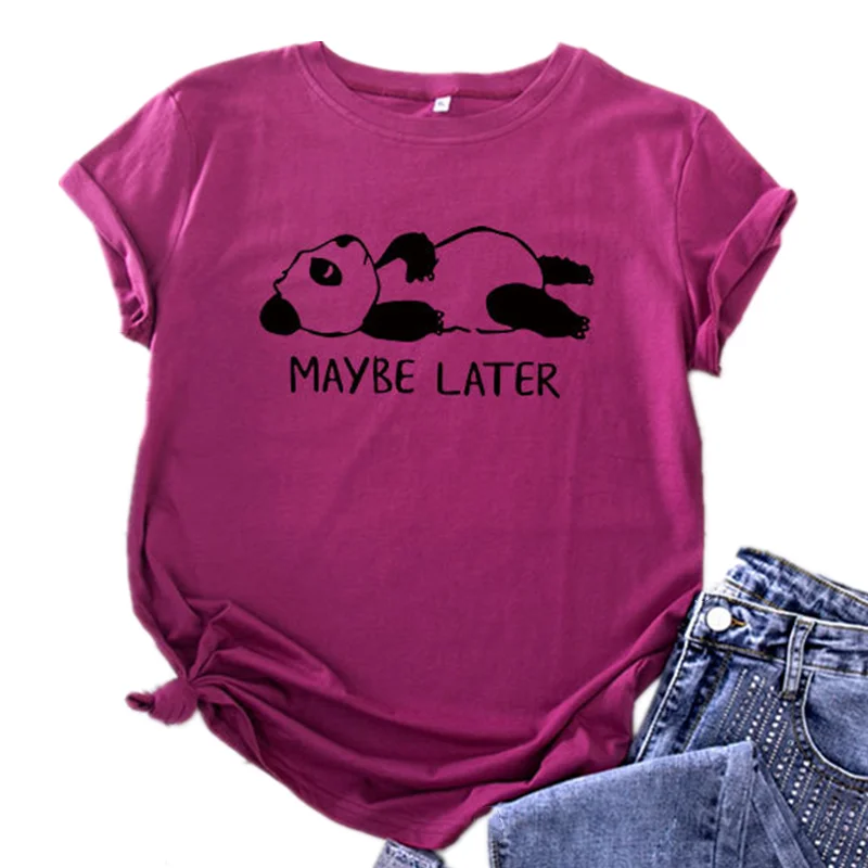 Футболка женская большого размера из 100% хлопка с принтом надписи | Женская одежда