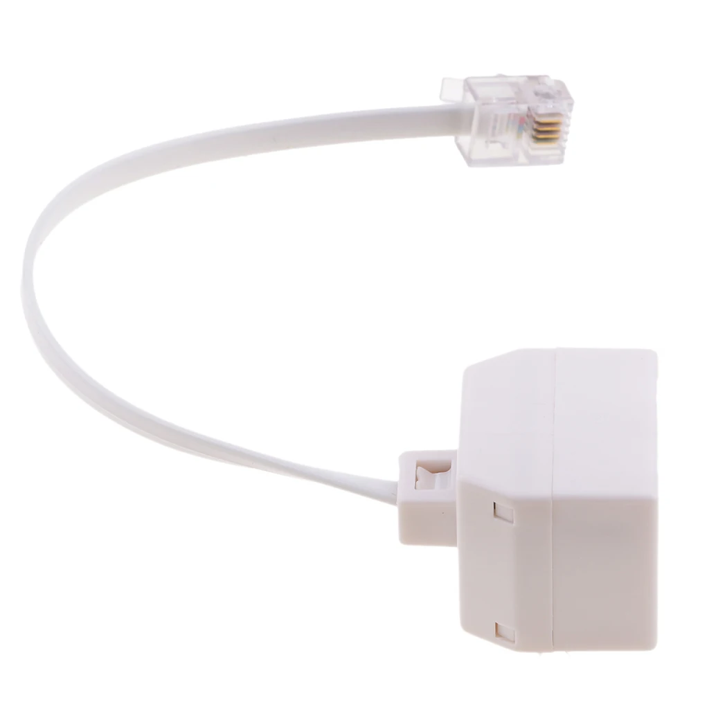 Female RJ11 Socket To Male US Plug Telephone Landline Phone Adapter US To US