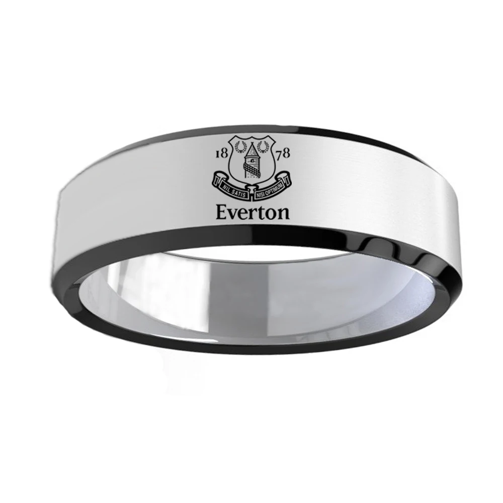 

Everton F.C Football Club Logo Fans Ring 8mm Custom DIY Laser Name Logo Stainless Steel Ring for Mens Gifts