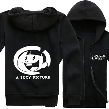 

2019 New autumn Winter Little Witch Academia Hoodie Men's autumn Winter Casual Zip Up Sweatshirt Coat S-3XL