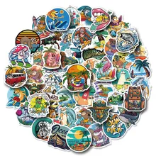 

50PCS Cool Graffiti Summer Day Beach Surfing Sticker Phone Guitar Laptop Helmet Automobile Water Cup Stationery Decorate Sticker