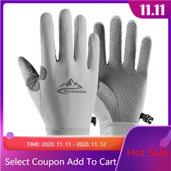 MEGA DISCOUNT ❤️ Elastic Summer Gloves Men Touch Screen Anti-slip Anti-UV Riding Fishing Breathable Gloves Sun-proof Ice Silk Cool Thin Gloves - discount item 43% OFF Apparel Accessories