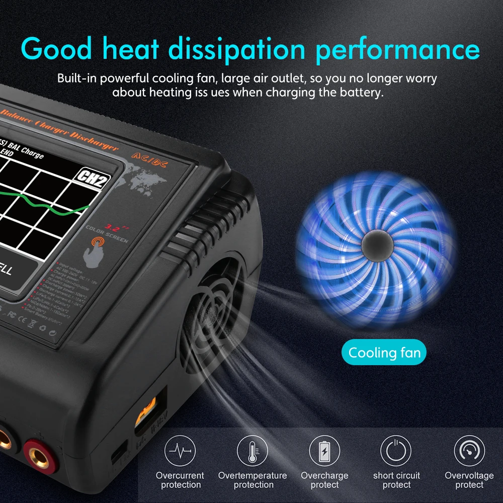 Lipo Charger DC 400W/240W Discharger For LiPo LiHV LiFe Lilon NiCd NiMh Pb battery Charger battery charger battery charger adapter for RC Models Toys HTRC T400/T240