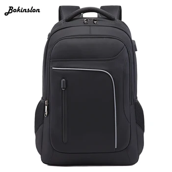 

Bokinslon Casual Student Backpack Male Drawstring Oil Wax Canvas Bag Diagonal Man Travel Backpack
