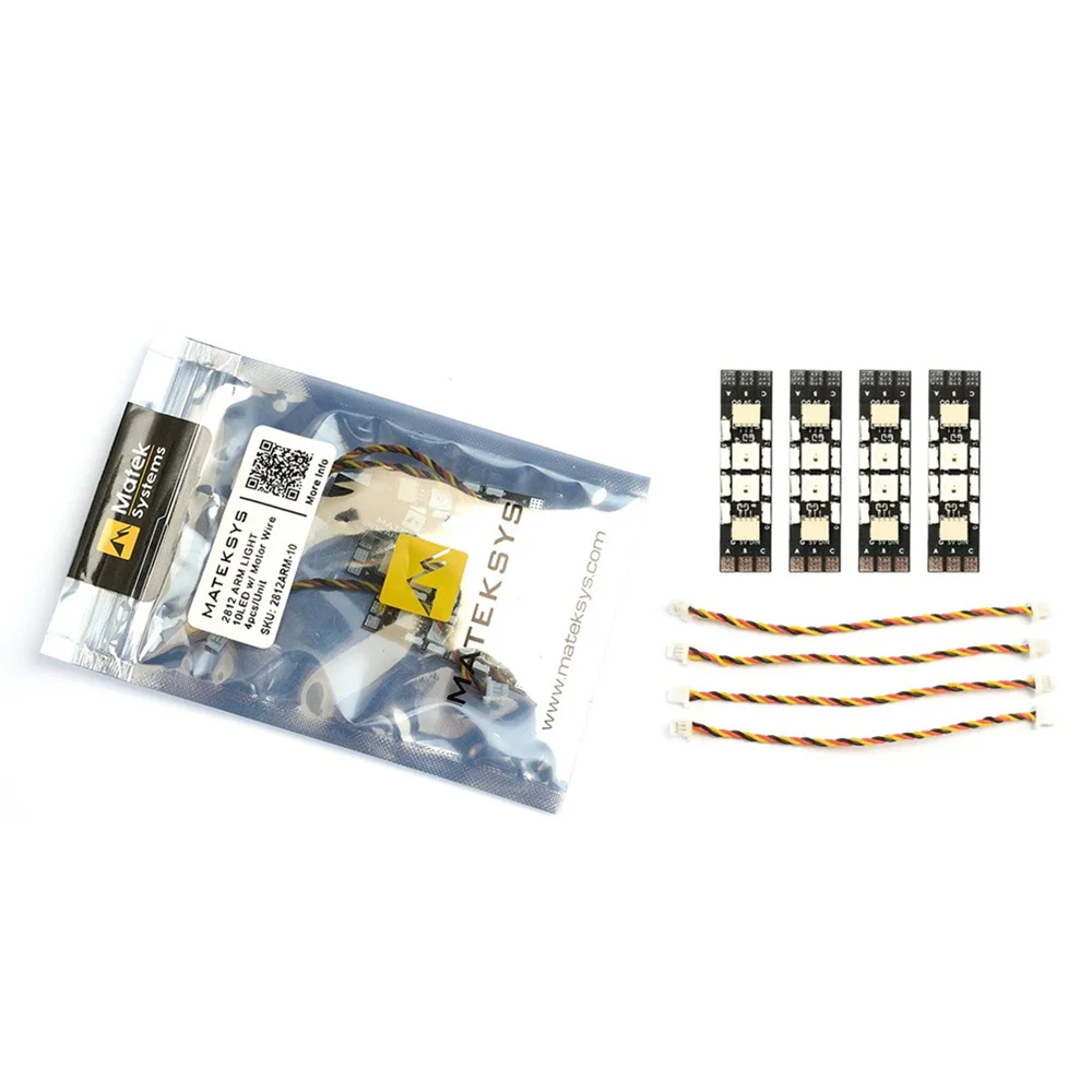 4 шт. MATEK MATEKSYS 2812 Arm светильник 10 бит светодиодная плата с проводом двигателя для RC