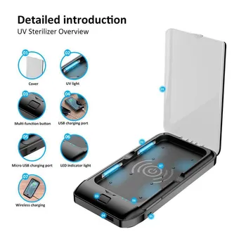 

Storage Box UVC Sterilizer Box Jewelry Cleaner Sanitizer Disinfection Box Wireless Charging Disinfection Cabinet Sterilization