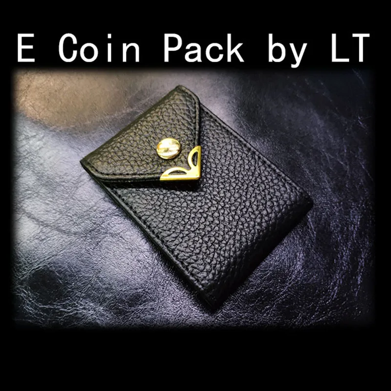 E Coin Pack By LT(кожа, может держать 4 шт моргановские монеты) монета волшебные фокусы волшебные аксессуары лучший кошелёк фокусника портмоне Magia