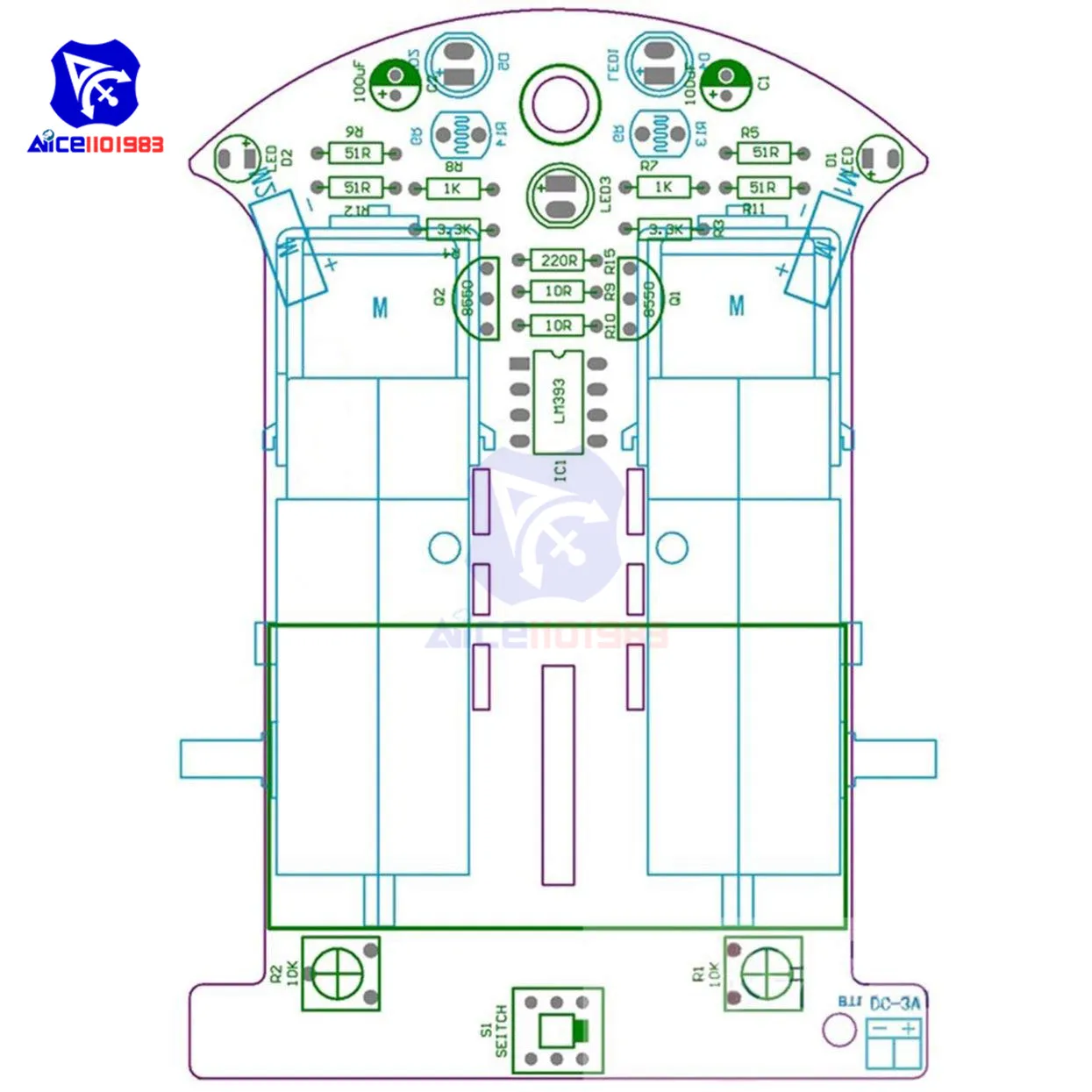 D2-1 DIY комплект интеллектуальная линия отслеживания умный автомобильный комплект для Arduino отражающий оптический переключатель робот автомобиль