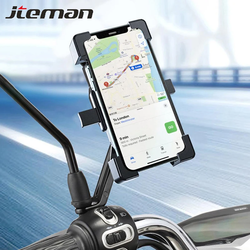 Motorcycle Bicycle Moto Bike Mobile Cell Phone Navigation Holder handlebar Rearview Mirror Mount Clip Bracket For iPhone Samsung