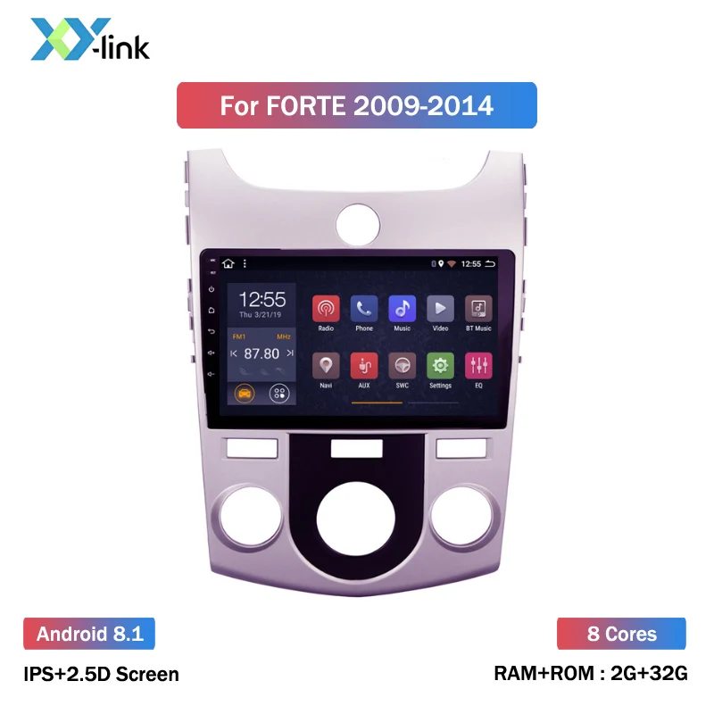 8 CORES 2G RAM 9 дюймов Android 2.5D ips автомобильный DVD gps для KIA Forte Cerato 2008- Автомобильный Радио gps навигация головное устройство встроенный wifi - Цвет: 8 CORES 2G RAM