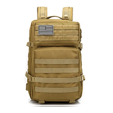Military Tactical Backpack 50L Army Assault Molle Rucksack Men's Hiking Travel Hunting Camping 900D EDC Waterproof Bag Outdoor Tan