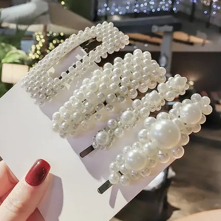 4PC-11 Ins1Set, женские элегантные жемчужные заколки для волос, милые головные уборы, шпильки с орнаментом, заколки для волос, аксессуары для волос - Цвет: 4PC-11