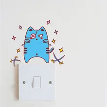 L83919 Съемные Наклейки на выключатель спальня обои декоративные мультипликационные наклейки животных гостиной стены наклееки для разеток клей