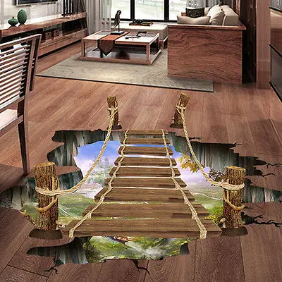 3D настенная наклейка s Bridge пол/настенная съемные настенные наклейки виниловые