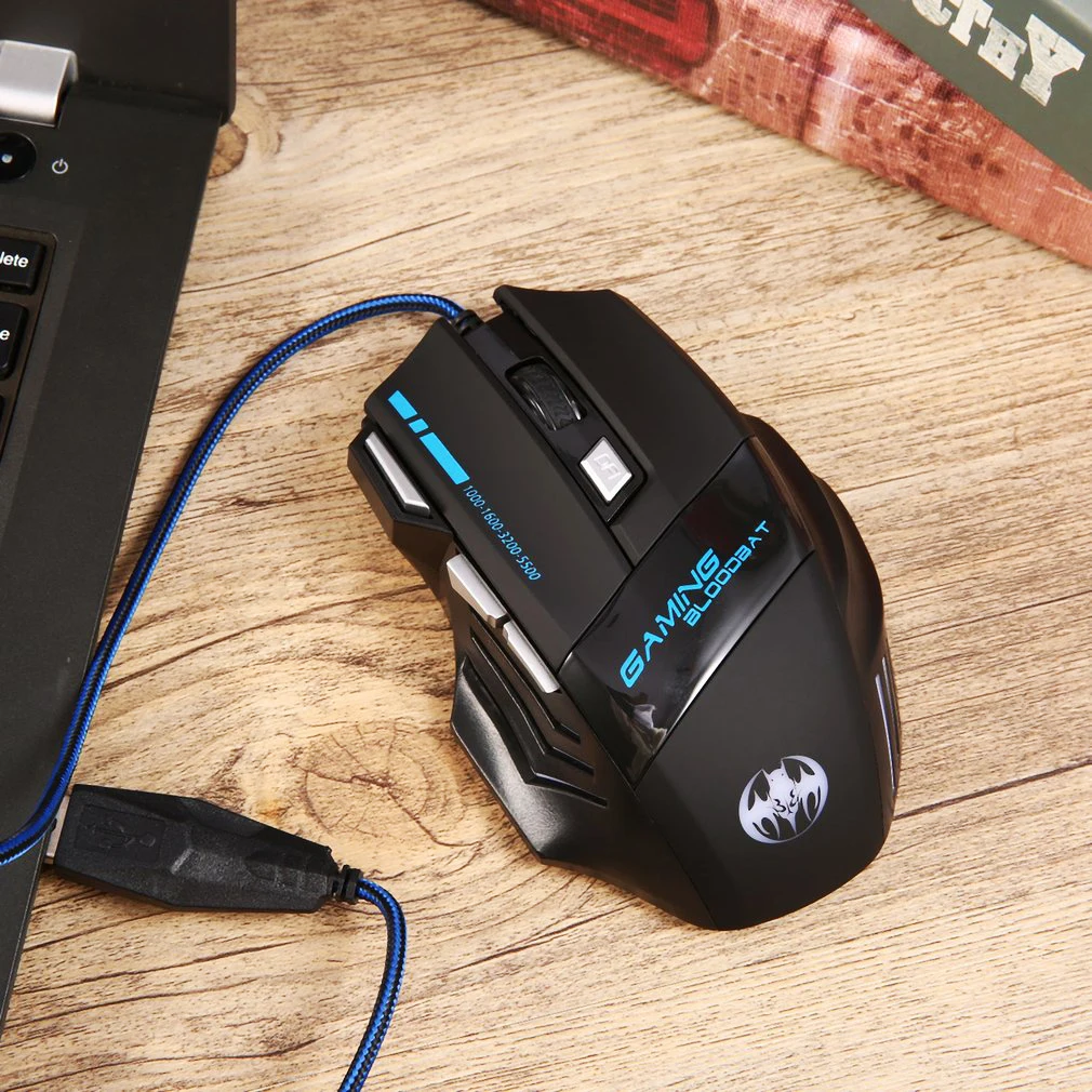 Эргономичная Проводная игровая мышь 7 кнопок 5500 dpi светодиодный USB компьютерная мышь геймер мыши X7 Бесшумная Mause с подсветкой для ПК ноутбука