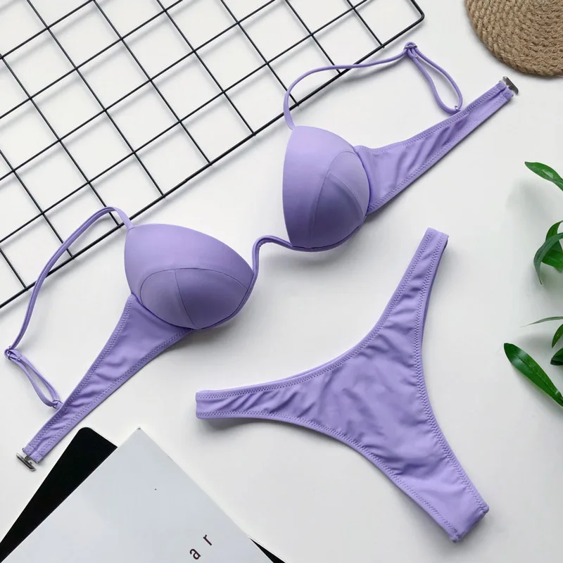 Bikini 2020 Summer Bandage Swimsuit Women Push Up Swimwear Padded Bra Bikini Set Solid Beach Wear Bathing Suit Brazilian Biquini Bikini 2020 Summer Bandage Swimsuit Women Push Up Swimwear Padded Bra Bikini Set Solid Beach Wear Bathing Suit Brazilian Biquini