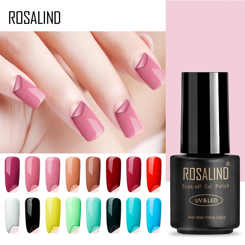 

ROSALIND 29 Colors Primer Gel Varnish Peel Off Gel Soak Off UV LED Gel Nail Polish Base Coat No Wipe Top Color Gel Polish