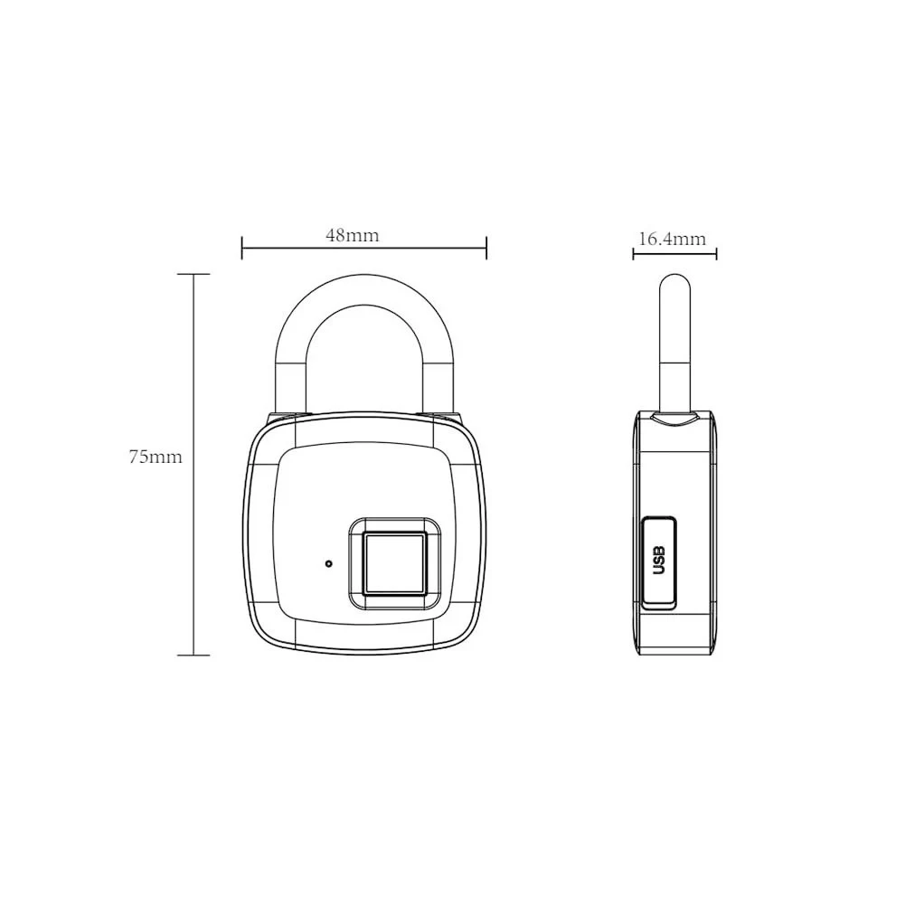 Зарядка Водонепроницаемый замок Безопасный qr-код usb-устройство для считывания отпечатков пальцев для дверного навесного замка перезаряжаемая, интеллектуальная круглая